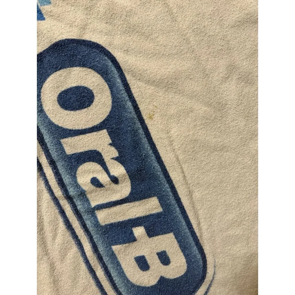 Vtg Cotton Beach Bath Towel  Crest Oral B Toothpaste  Dental advertisement Read